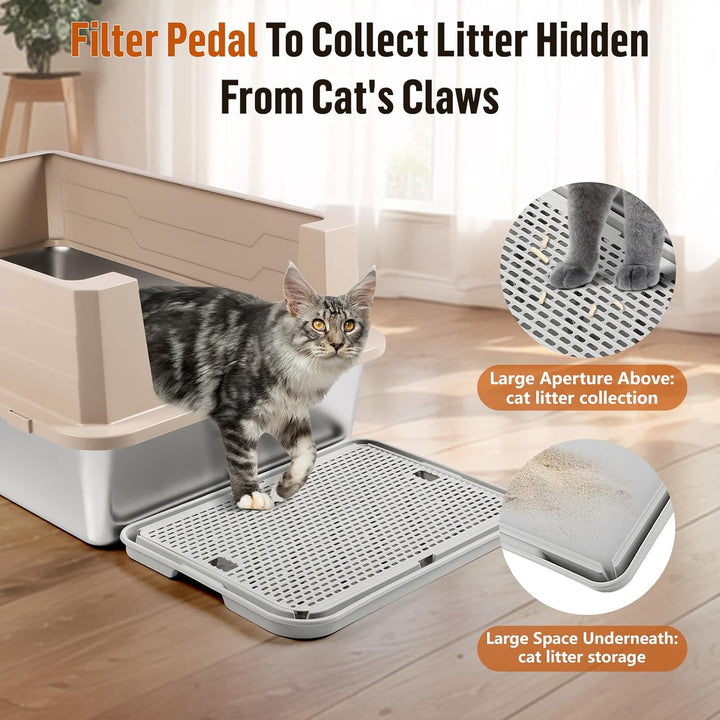 grosse Katzentoilette Rampe Matte, 42x30CM Katzentreppe, Katzenstreu Catcher für automatische selbst