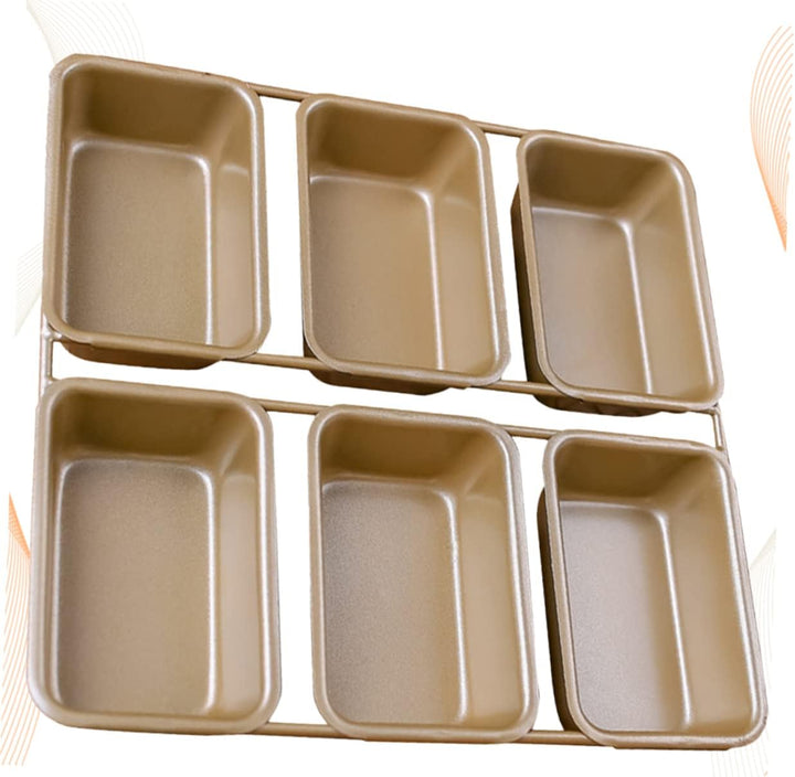 MAGICLULU Rechteckige Toastschimmel Backform mit 6 Fächern, Gold