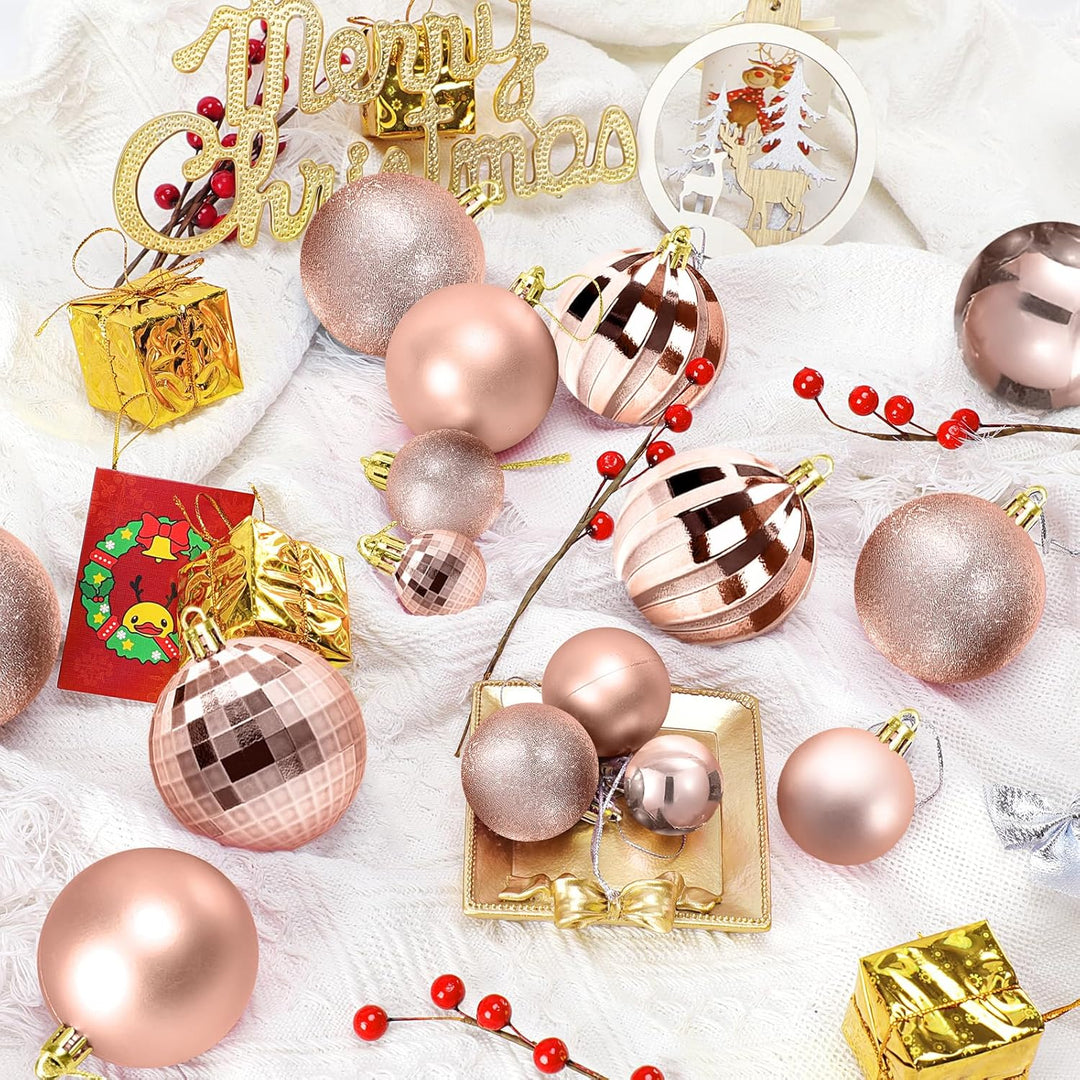 Christbaumkugeln 101 Stück Weihnachtskugeln Kunststoff Weihnachtsdeko Set Weihnachtsbaumschmuck Weih