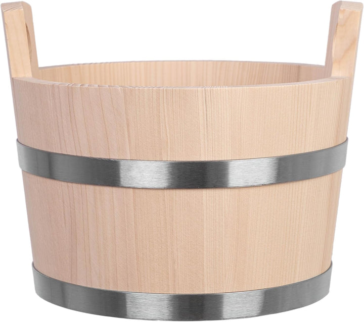 KADAX Sauna Eimer 5L mit Kelle, Saunakübel & Saunakelle Set aus Naturholz, traditioneller Saunaeimer