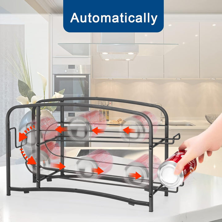Bomclap Rollen Dosenspender Dosenhalter Kühlschrank Organizer, 2er Set Kühlschrank Dosenspender für