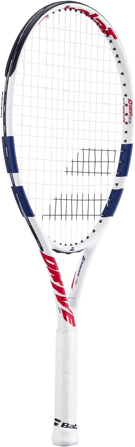 Babolat, Tennisschläger Modell Drive Junior, Einheitsgrösse, Weiss/Blau, Leicht, Griff für kleine Hä