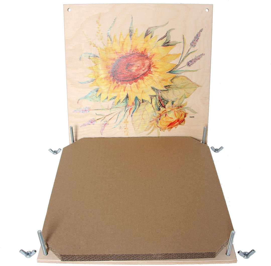 Bartl 111558 Riesen-Blumenpresse aus Holz 30 cm x 30 cm bunt Top Qualität. Made in Germany. 30x30cm,