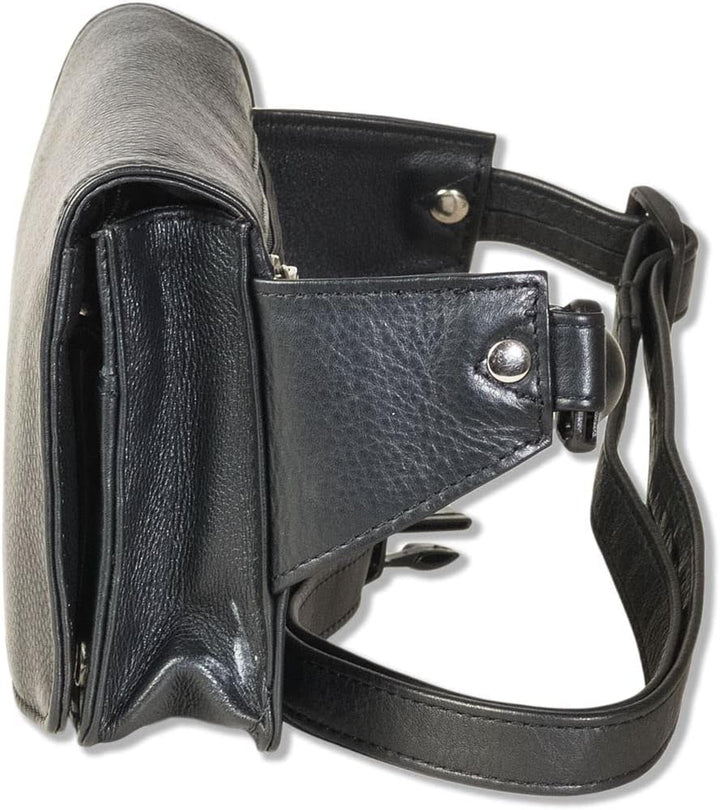 Kompakte Bauchtasche von Rimbaldi Slim-Modell Weiches Rind-Nappaleder Schwarz