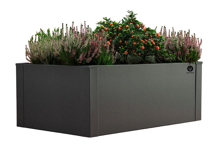 deinbeet Design-Hochbeet aus Aluminium-Metall, 100x60 cm und 100x100 cm, 8 Farben, Made in Germany (
