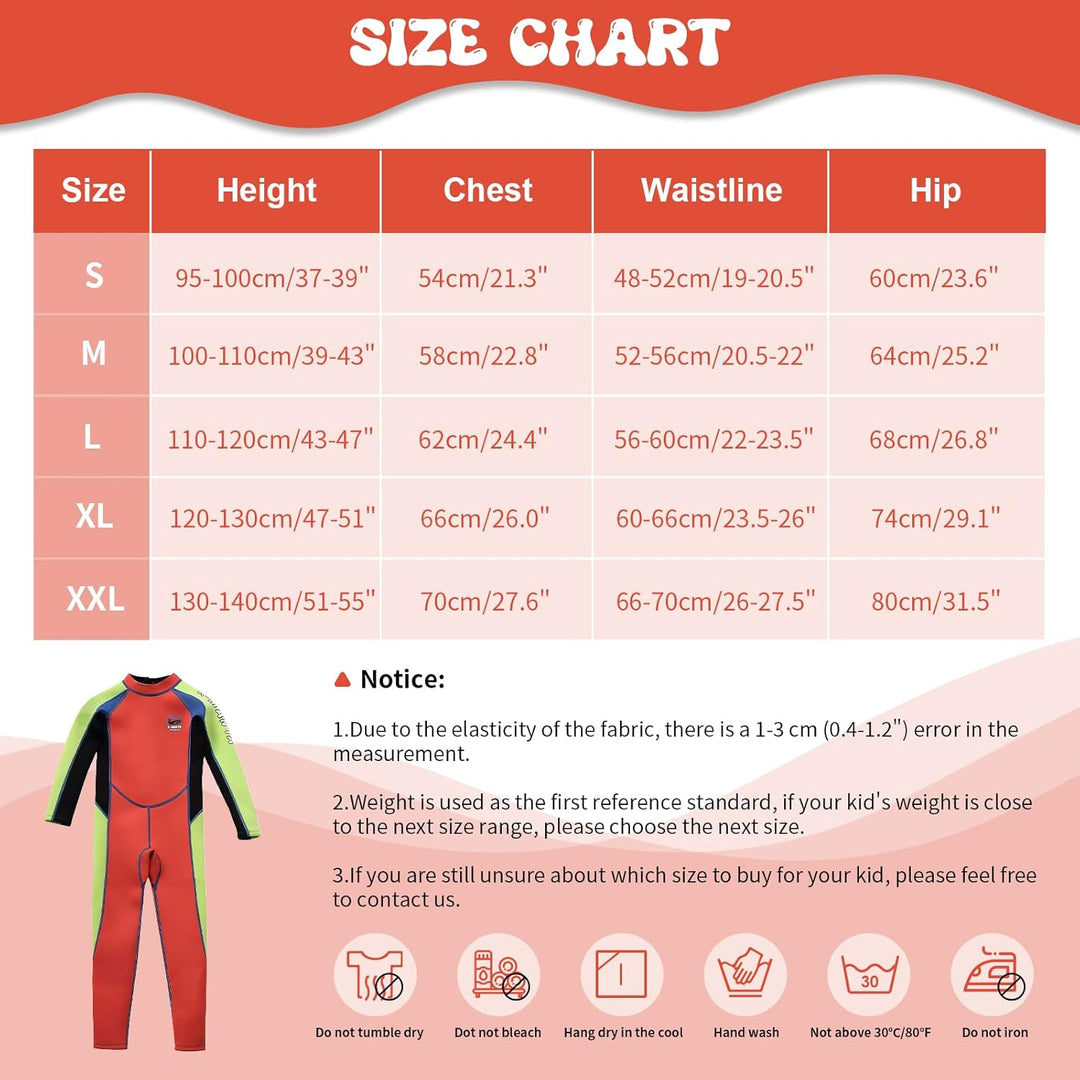 Gogokids Kinder Neoprenanzüge - Jungen Mädchen Rash Guard Einteiler Thermische Badeanzüge 2.5mm Neop