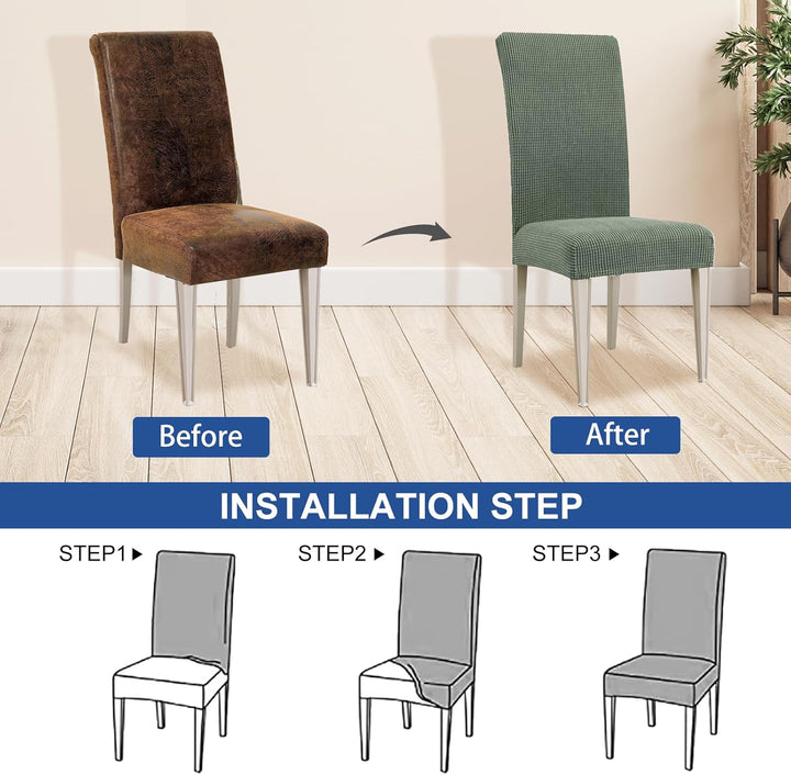 Ystyle Stretch Stuhlhussen 2er Set, Stuhlbezug Elastisch Abnehmbarer Waschbarer, Universal Hussen Fü