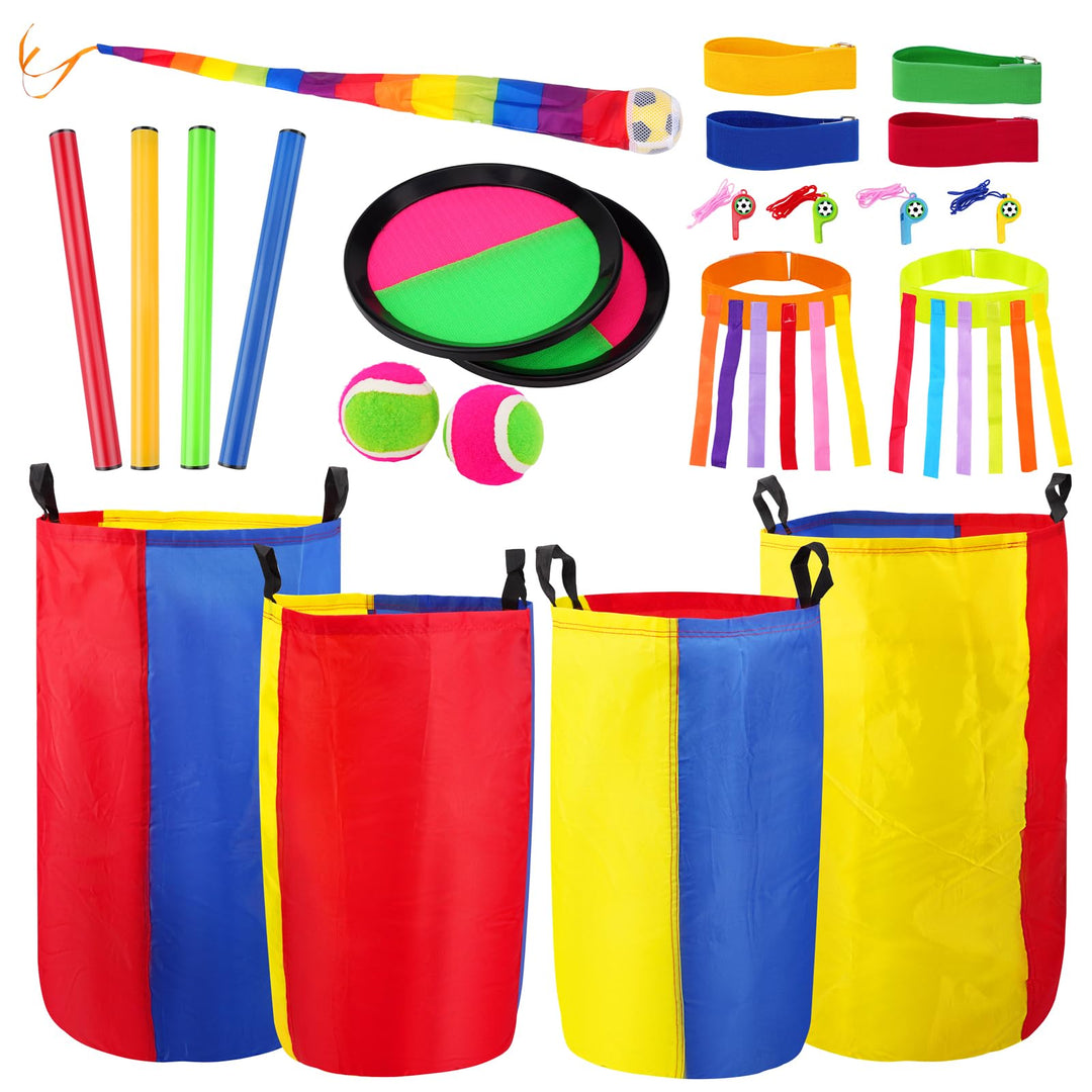 Outdoor Spiele Geburtstag Partyspiele für Erwachsene, Klettballspiel Klettball,Sackhüpfen Säcke, Sch