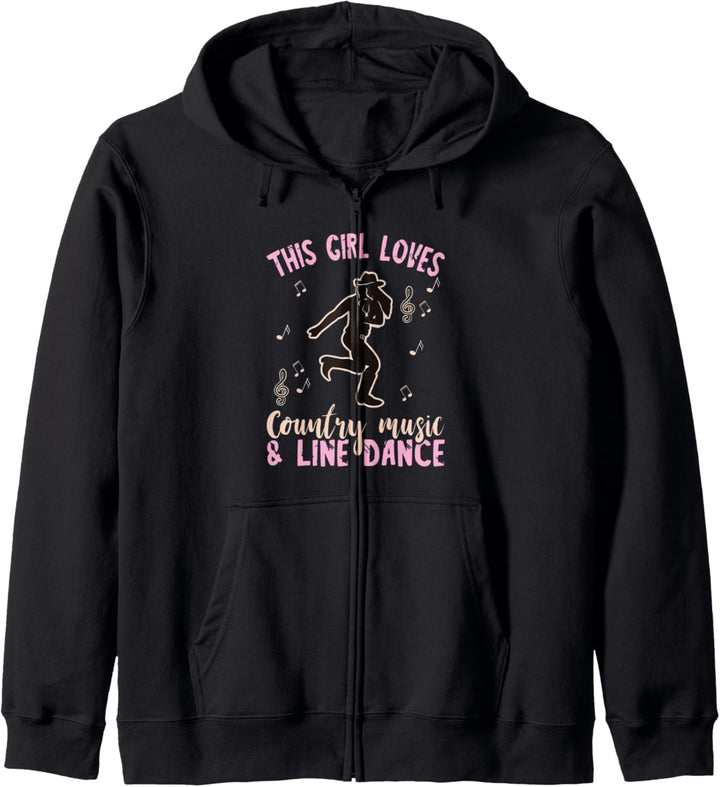 Das Mädchen liebt Line Dance Country-Musik Western Line Dancer Kapuzenjacke