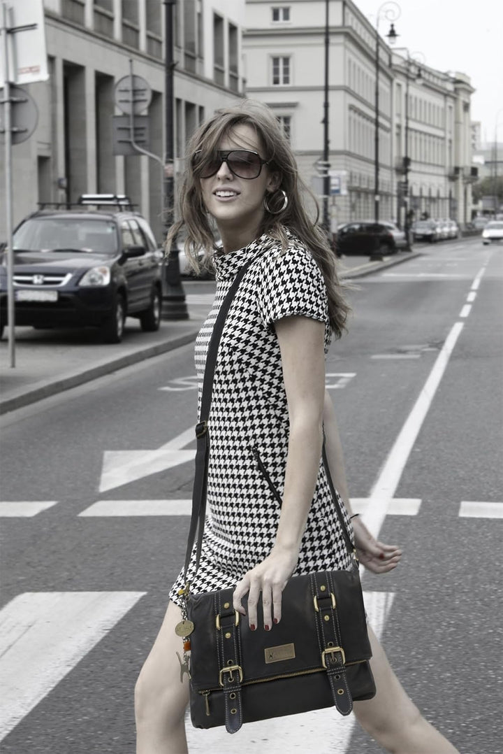 Catwalk Collection Handbags - Leder - Umhängetasche - ABBEY ROAD Dunkelgbleu, Dunkelgbleu