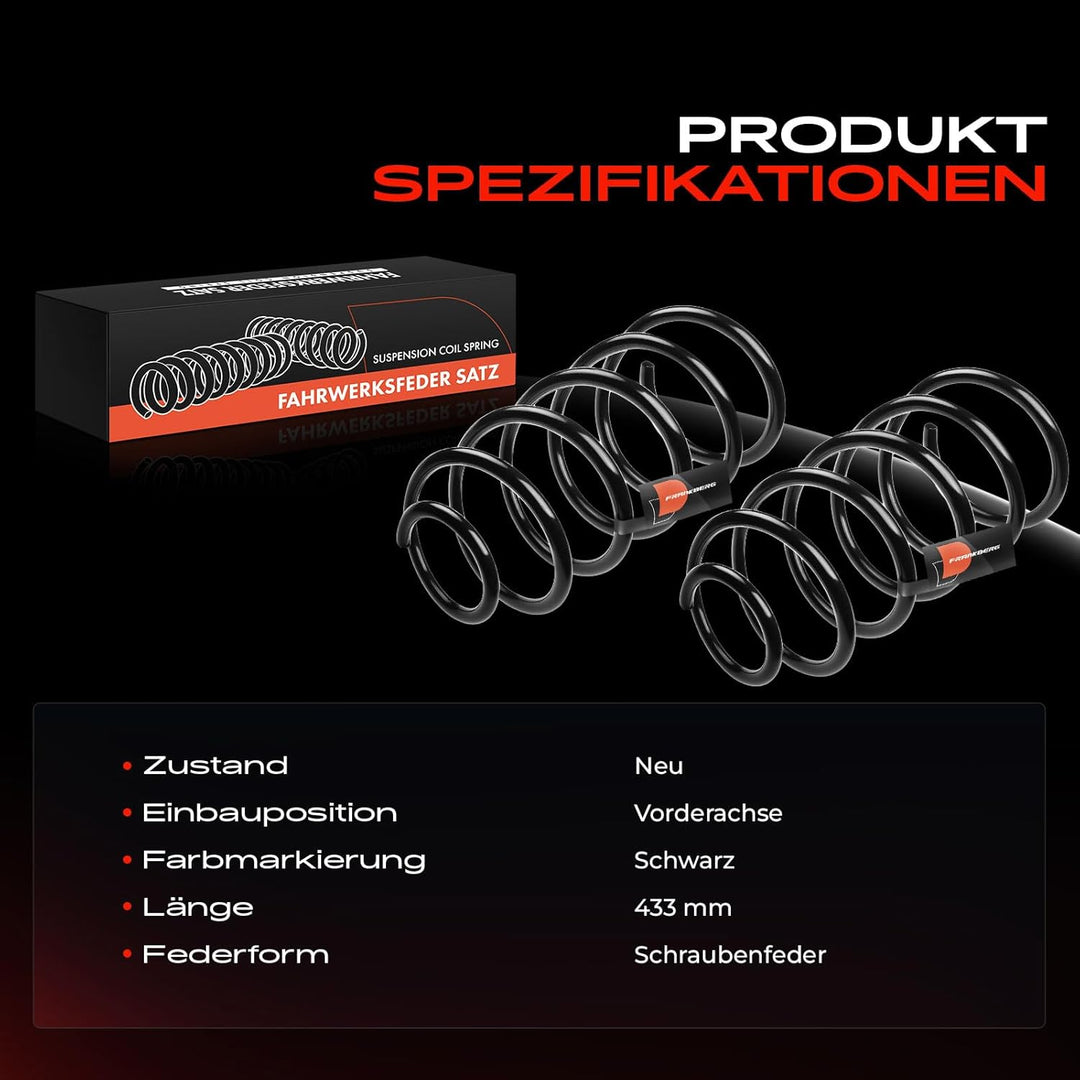 Frankberg 2x Federn Fahrwerksfeder Vorderachse Kompatibel mit S60 I 2.4L Limousine 2001-2010 Replace