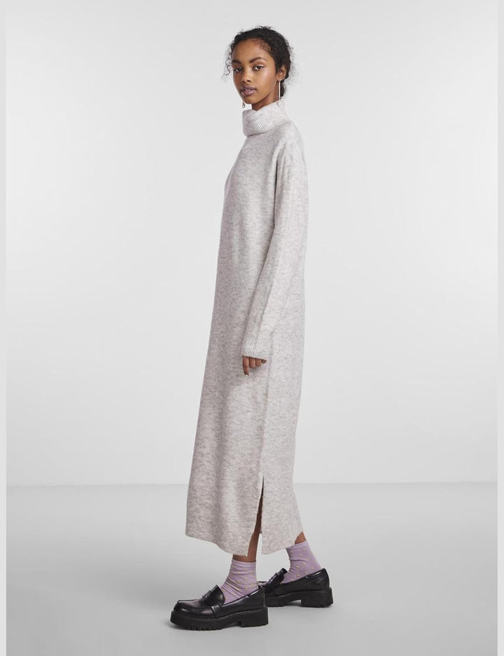 PIECES Damen Pcjuliana Ls Rollneck Knit Dress Noos Bc Kleid M Light Grey Melange, M Light Grey Melan