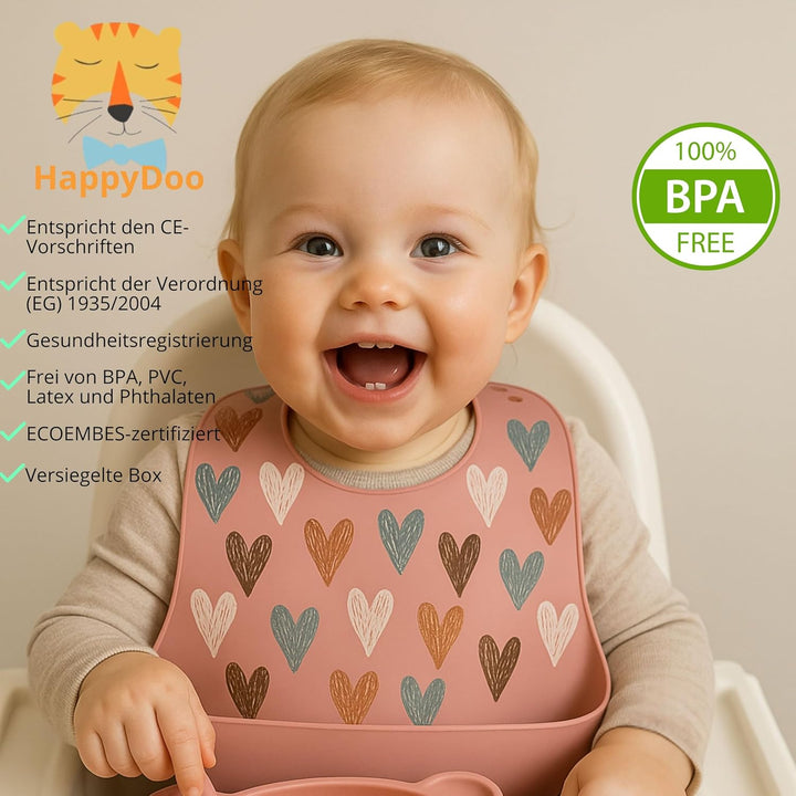 Baby Geschirrset | 12 Stücke | Baby Teller Set | Baby Geschirrset mit Saugnapf | Baby Geschirr | BPA