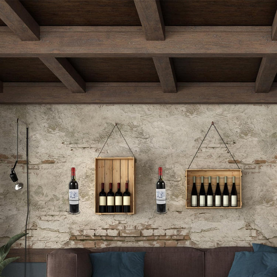 UPKOCH 2 Stücke Wand Montiert Weinregal Display Racks Wein Lagerung Veranstalter Flaschenhalterung W