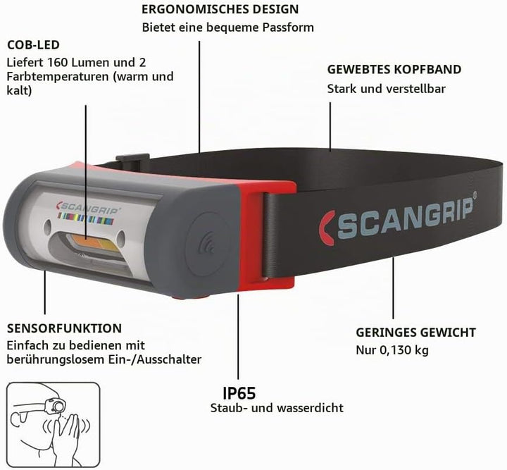 Scangrip 03.5446 I-MATCH 2 Stirnlampe für perfekte Farbanpassung