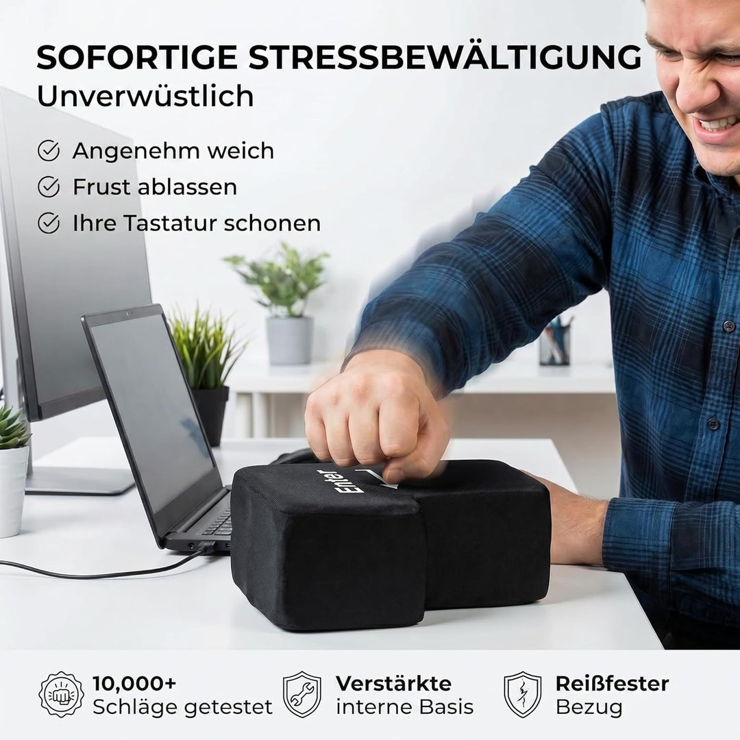 GOODS+GADGETS Big Enter Button XXL Enter-Taste mit Tisch-Kissen USB Gadget Keyboard zum Anti-Stress-