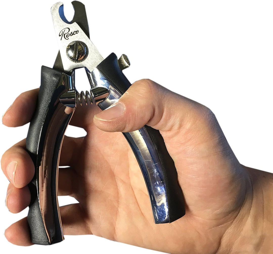 Resco Professional plier-Style Nagelknipser, Trimmer L Chrom / Schwarz, L Chrom / Schwarz