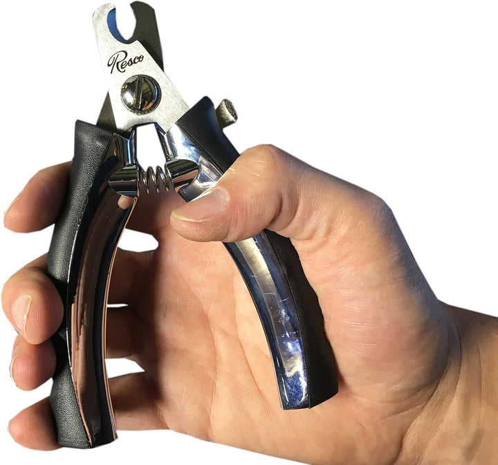 Resco Professional plier-Style Nagelknipser, Trimmer L Chrom / Schwarz, L Chrom / Schwarz
