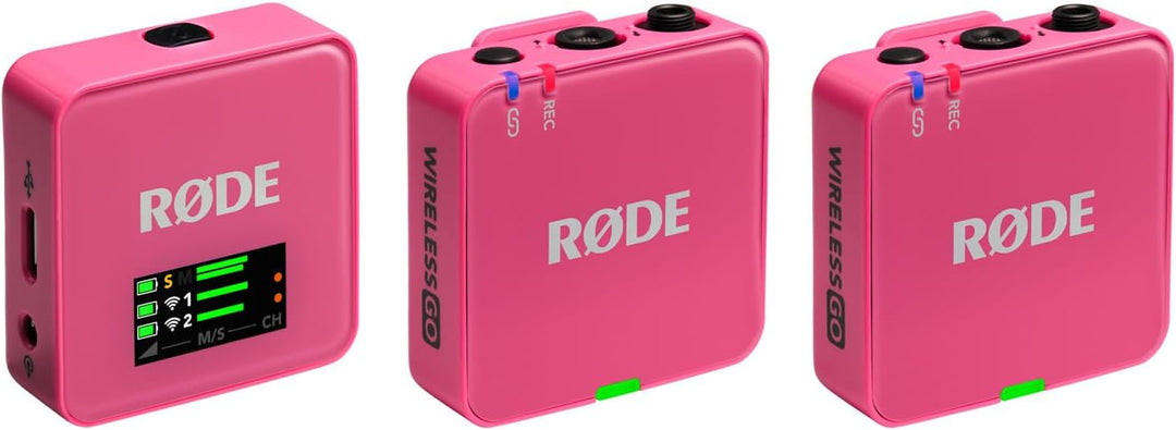 Rode Wireless GO Gen 3 Drahtloses 2-Kanal Mikrofon-Funksystem Pink mit Interview GO Handadapter Pink
