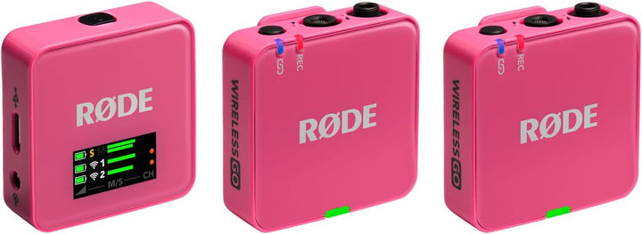 Rode Wireless GO Gen 3 Drahtloses 2-Kanal Mikrofon-Funksystem Pink mit Interview GO Handadapter Pink