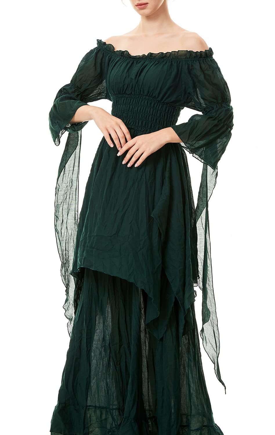 Halloween Kostüm Damen Mittelalter Renaissance Kleidung mit Korsett Gürtel Retro Maxikleid Viktorian