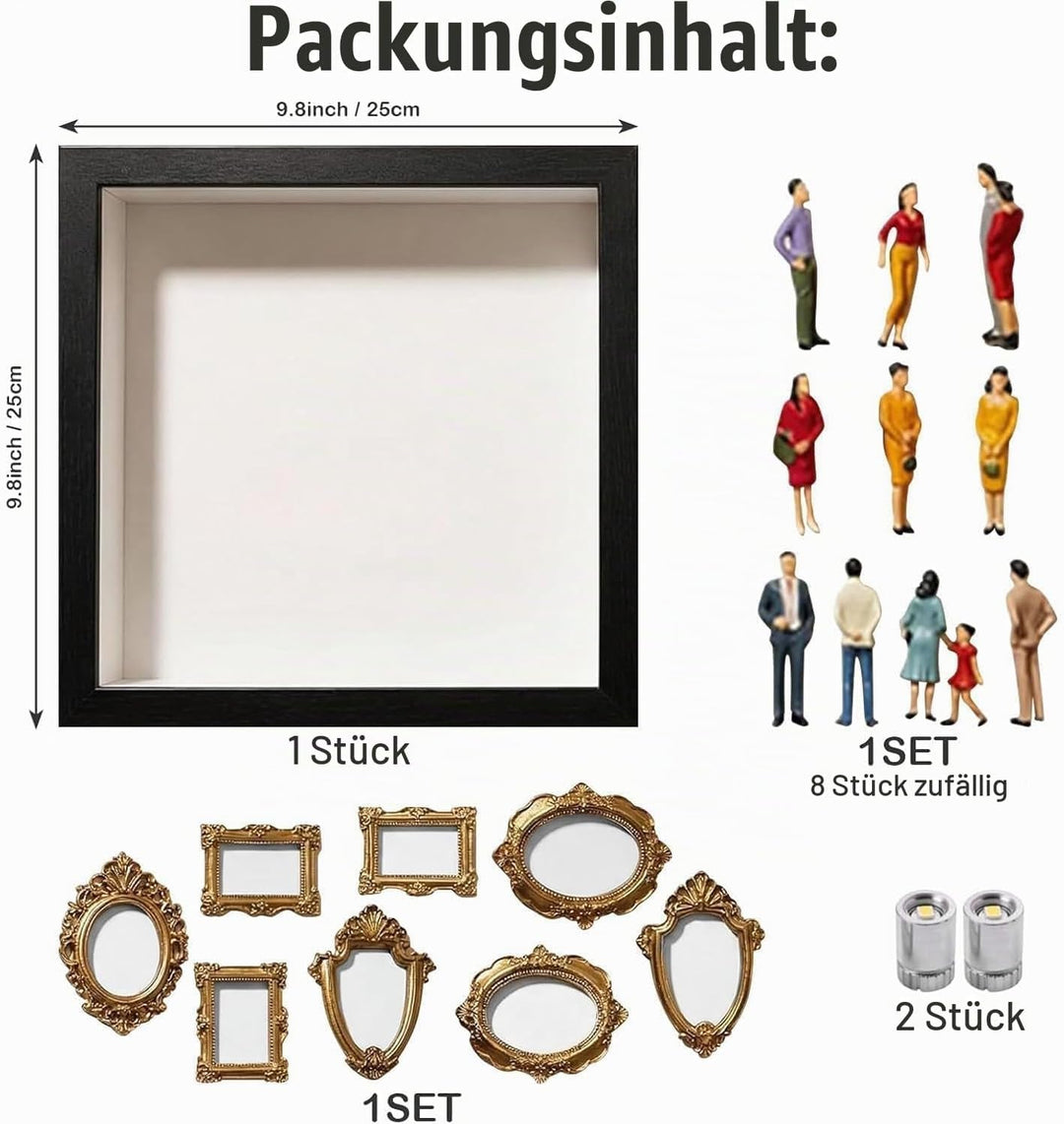 DIY Mini Museum Bilderrahmen, Mini Bilderrahmen Vintage Menschen Figuren Museum Silhouette Box, Foto