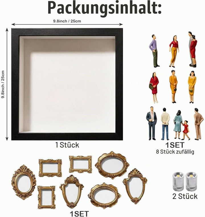 DIY Mini Museum Bilderrahmen, Mini Bilderrahmen Vintage Menschen Figuren Museum Silhouette Box, Foto