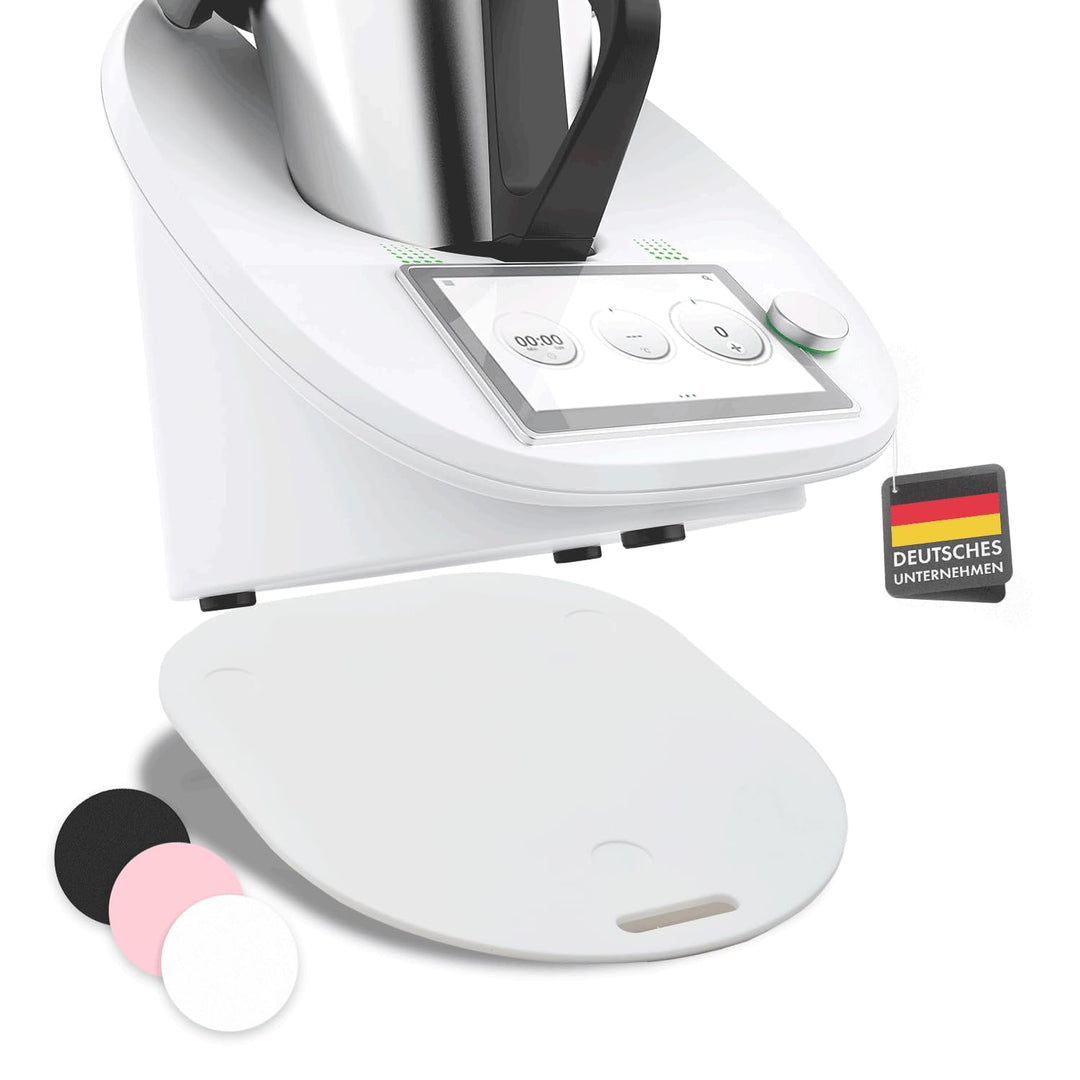 Gleitbrett für Thermomix TM6 & TM5 in weiss - Hochwertiger Gleiter aus Premium Acrylglas – Rollbrett