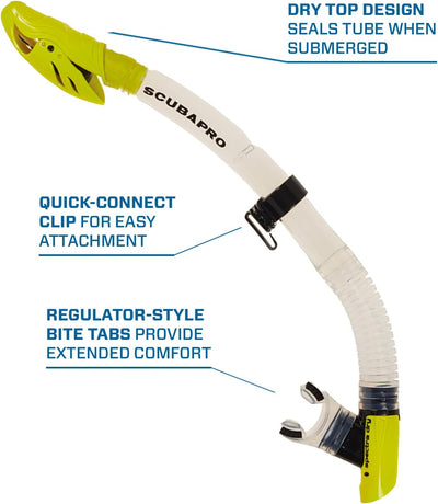 SCUBAPRO Spectra Dry Schnorchel klar/gelb, klar/gelb