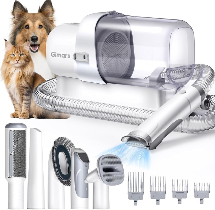 Gimars 2,3L Hundeschermaschine mit Staubsauger, 12000k Pa Saugkraft Hundestaubsauger Leises Schermas
