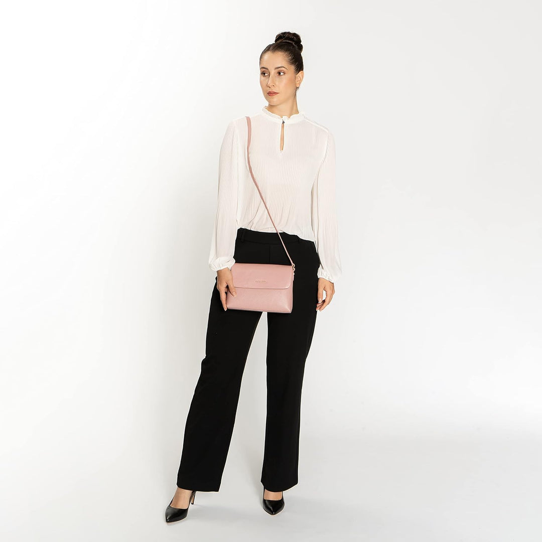 Lazarotti Bologna Leder Umhängetasche Damen | verstellbarer Schulterriemen | mittelgrosse Crossbody