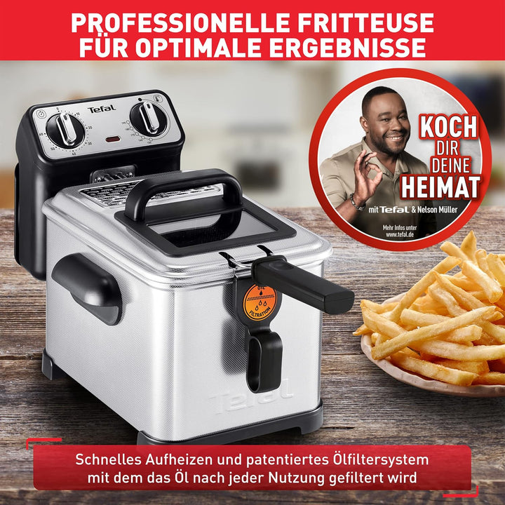 Tefal FR5101 Filtra Pro Inox & Design | 3,0 L | Premium Fritteuse | 2300 Watt | Semiprofessionelle F
