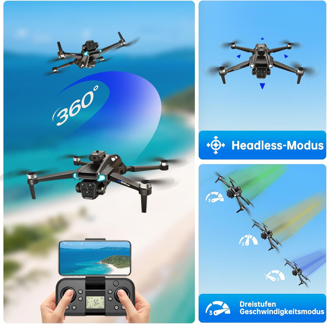 Drohne mit 4K Kamera,40 Minuten Flugzeit, für Erwachsene und Anfänger,Faltbare WIFI Mini RC Quadroco