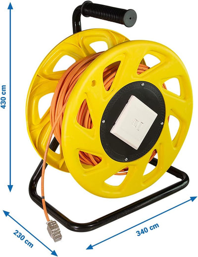 LogiLink CQ3060S Netzwerk Kabeltrommel CAT6A, S/FTP, RJ45 Keystone Buchsen (500 MHz, 60m) orange 60m