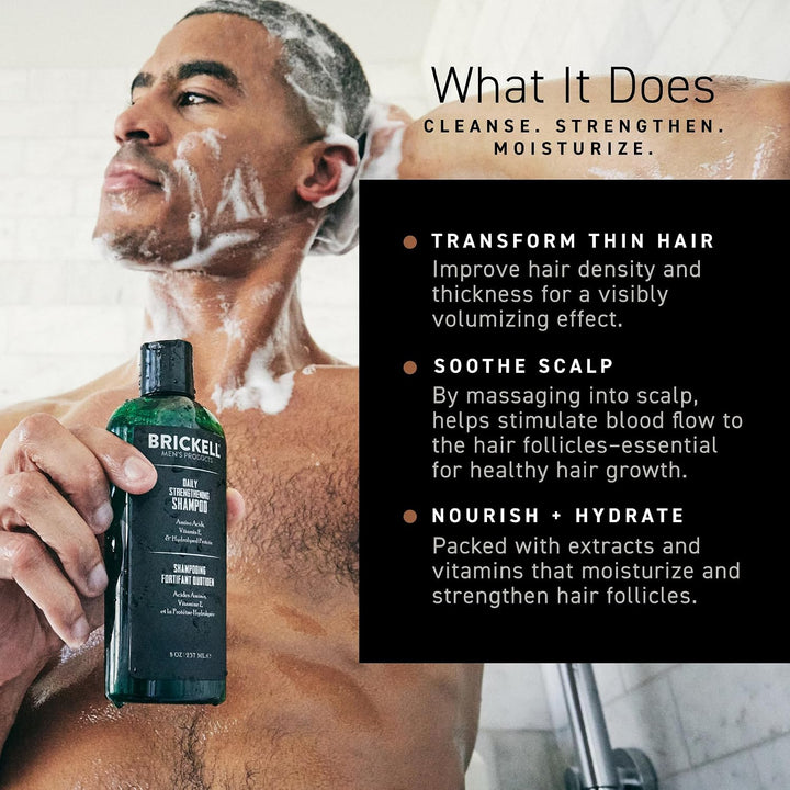 Brickell Men’s Daily Revitalizing Hair Care Routine - Shampoo mit Minze und Teebaumöl und Stärkender