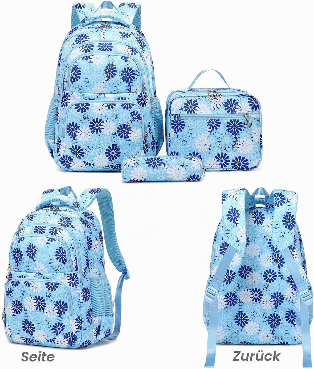 ZHIERNA Schulrucksack Mädchen Teenager Schule Rucksack Damen Schulranzen Kinder Schultasche mit Lunc