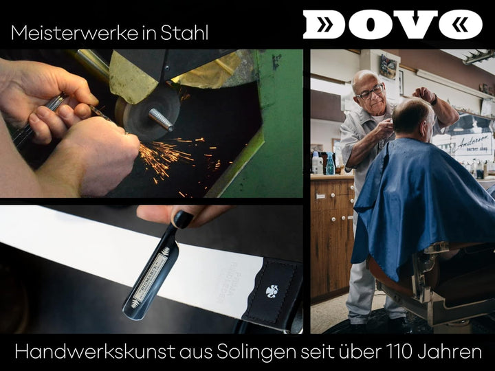 DOVO Rasiermesser PRIMA | Das Original Made in Solingen | Handgefertigte 5/8-Zoll Klinge, Ebenholzgr