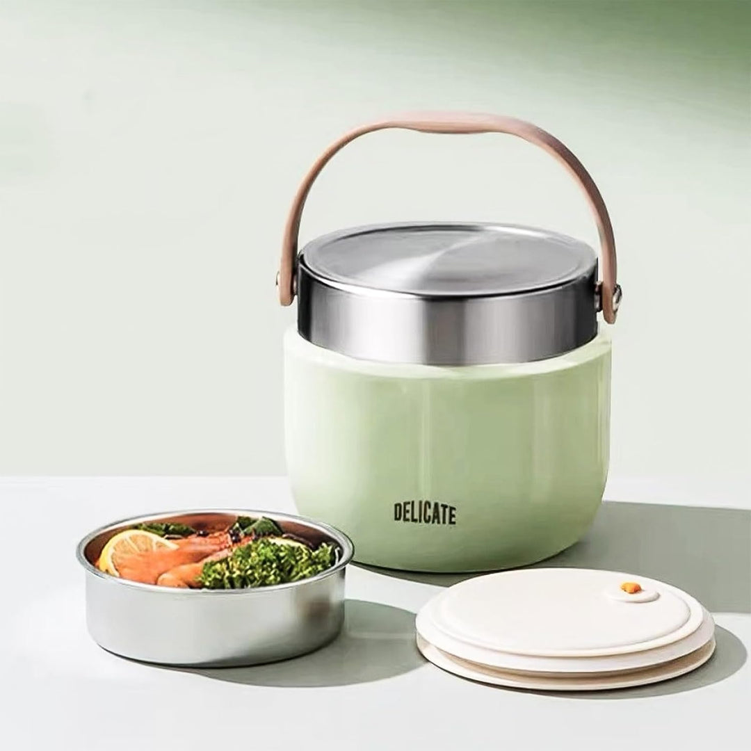 1200ml Thermobehälter für warme Lebensmittel, Thermo-Essenspender aus Edelstahl mit Griff, Thermos f