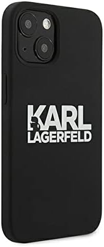 Karl Lagerfeld KLHCP13SSLKLRBK Hülle für iPhone 13 Mini 5,4" Silicone Stack Logo schwarz
