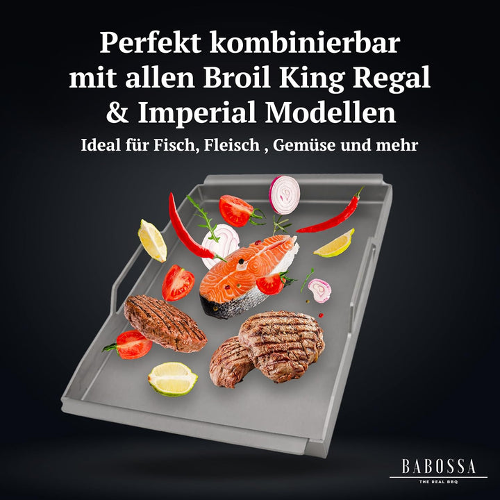 BABOSSA Premium Einsatzpfanne/Plancha kompatibel mit allen Broil King Regal & Imperial | 48x32.5cm |