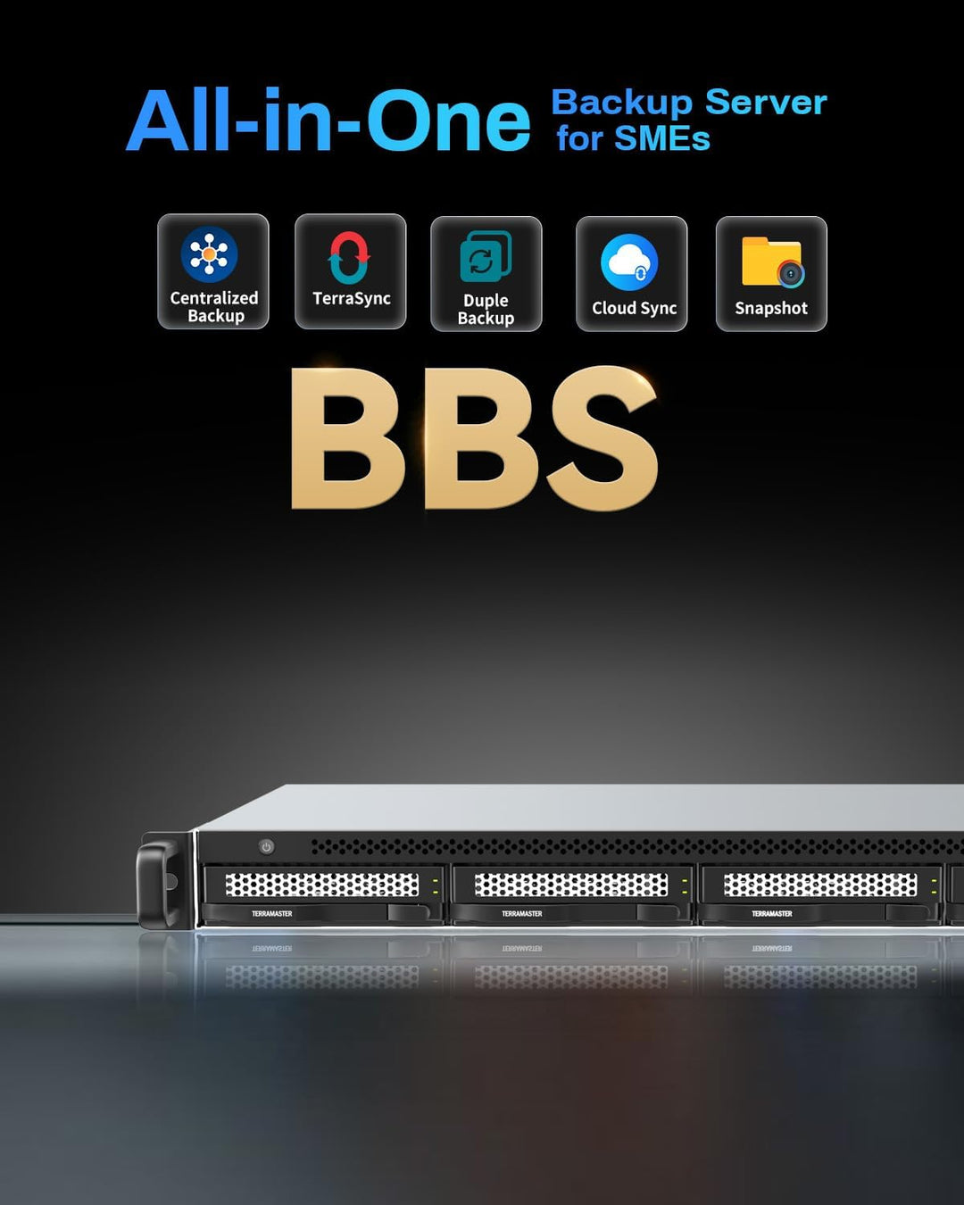 TERRAMASTER U4-500 NAS Speicher - 4Bay Core i3 1215U Ultra-Short 1U Rackmount NAS, 8GB DDR5 RAM, Dua