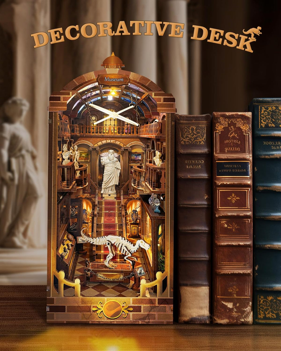 Quanquer DIY Book Nook Kit_ mit Staubschutz und LED-Licht 3D hölzerne Nook Book, 3D Holz Puzzle Book