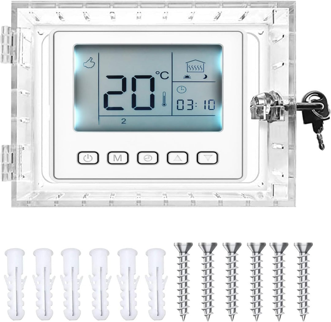 GAESHOW Universal Wand Transparenter Thermostat Schutz, Thermostat Schliesskasten mit Schlüssel, Acr