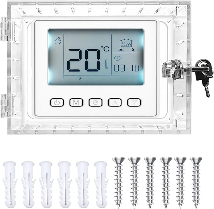 GAESHOW Universal Wand Transparenter Thermostat Schutz, Thermostat Schliesskasten mit Schlüssel, Acr
