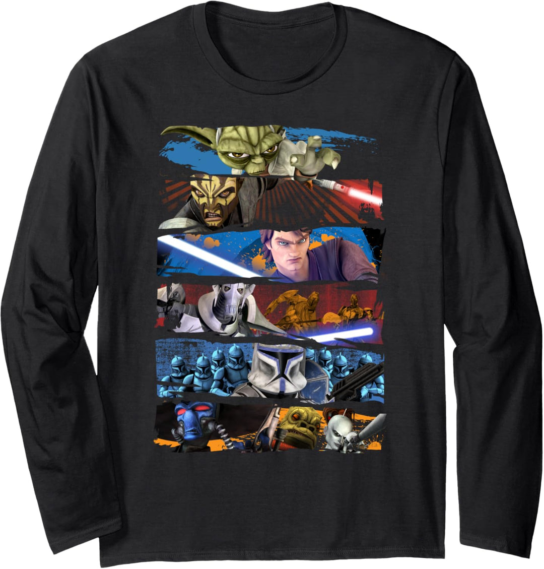Star Wars: The Clone Wars Character Paint Swipe Panels Langarmshirt