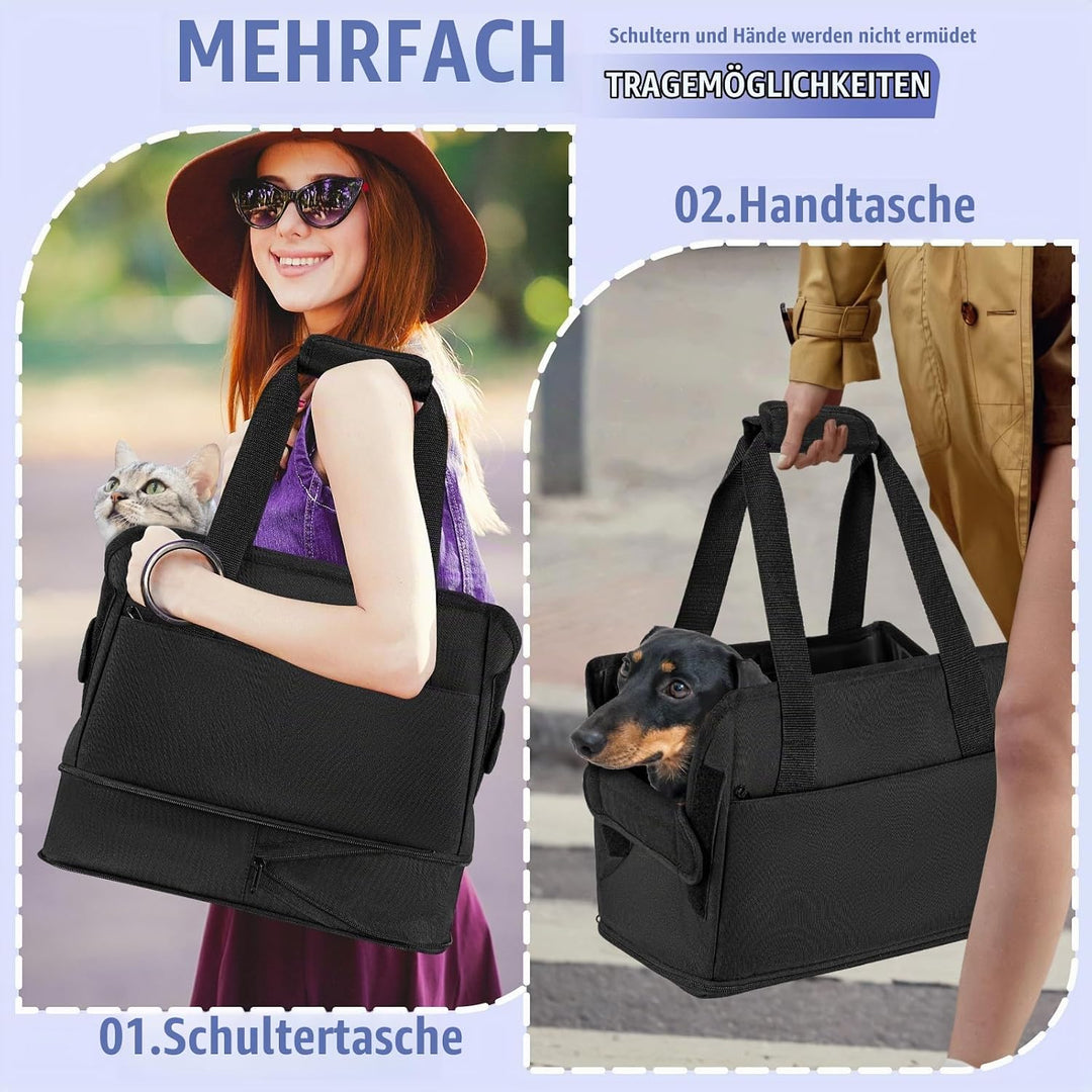 Tragetasche für kleine Hunde Kaninchen Katze Transporttasche Katze Reisetasche Faltbar Hundetasche f