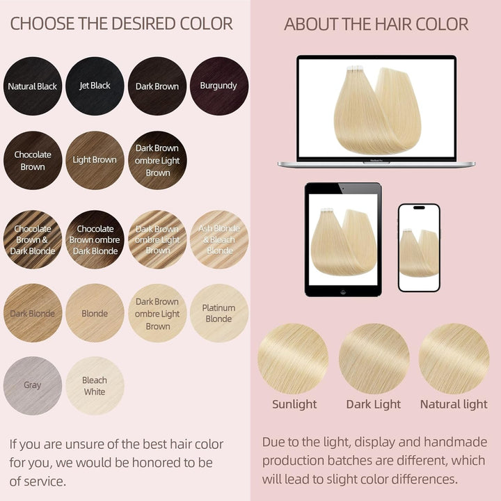 Silk-co Tape in Extensions Echthaar 40stk, Remy Tape Extensions Echthaar, Skin Weft Haarextensions K