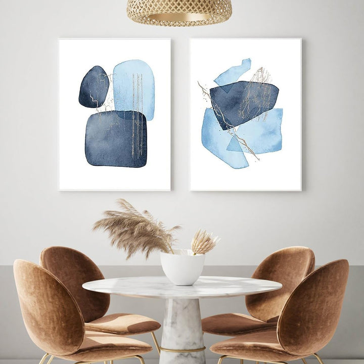 KAIDAARTLH Abstrakt Leinwand Poster 3er Set, Moderne Geometrie Formen Leinwand Bilder Wohnzimmer Sch