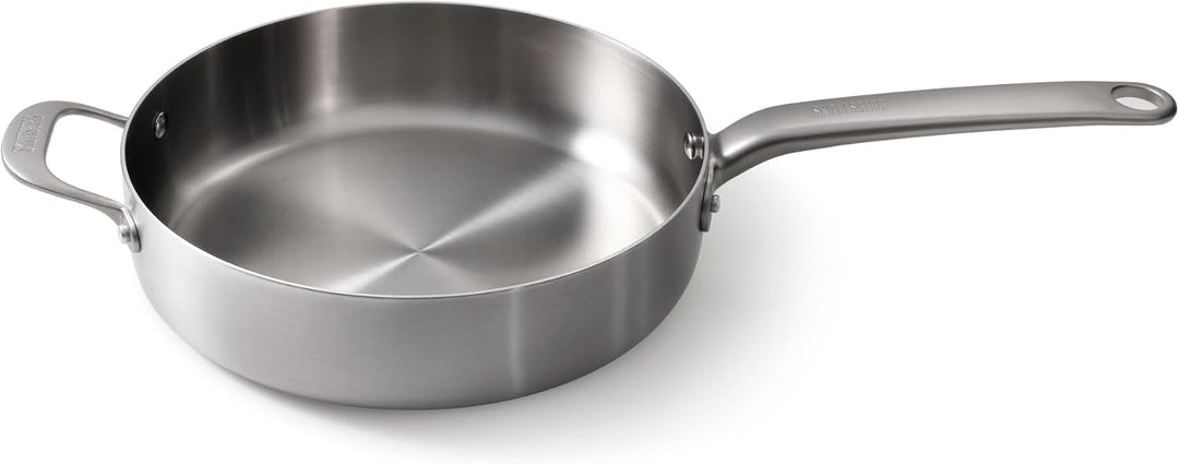 Skottsberg Edelstahl‑Schmorpfanne mit Deckel - Ø 28cm – PFAS‑frei, spülmaschinenfest - für Induktion