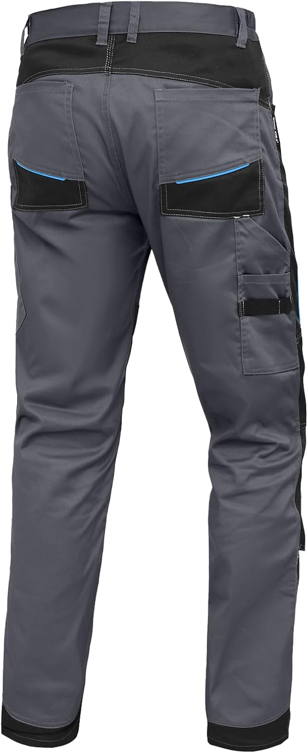 WORK IDEA Herren Stretch-Arbeitshose mit zahlreichen Taschen und Werkzeugtaschen Grau 42, Grau 42